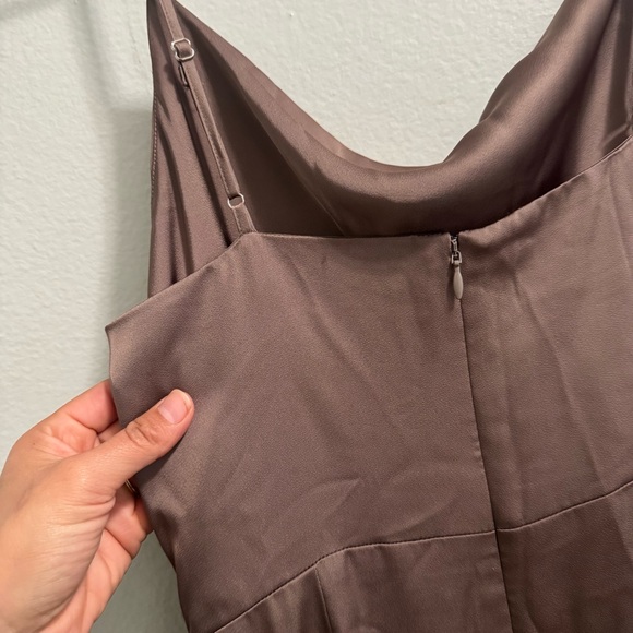 Birdy Grey Lydia Dress in Shiny Satin Mocha Size Small - Picture 9 of 14